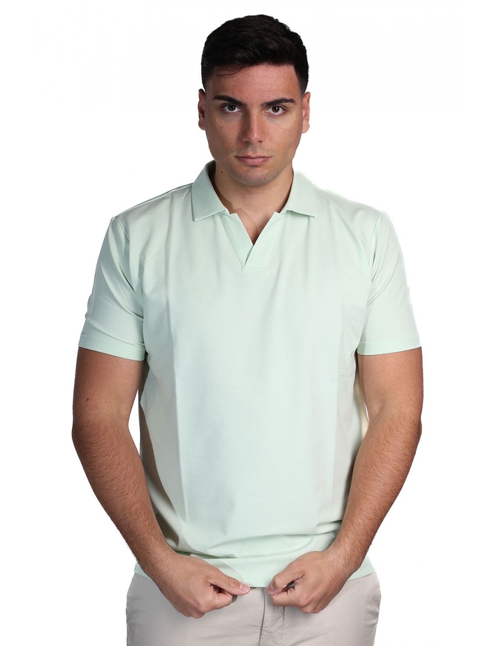 polo peuterey UOMO VERDE CHIARO 651 - NEW HELGO - PEU5847 vista frontale