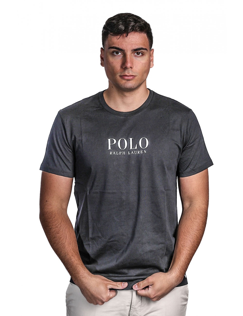 t-shirt polo ralph lauren UOMO BLACK - 714899613004 vista frontale