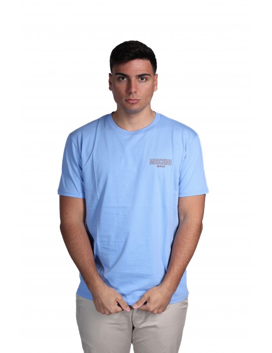 t-shirt moschino UOMO AZZURRA 0303 - V3A0701 - 9421 vista frontale
