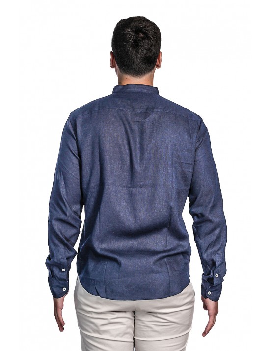 camicia in lino peuterey UOMO BLU 230 - GORDON LI - PEU5930 vista frontale