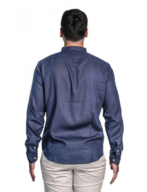 camicia in lino peuterey UOMO BLU 230 - GORDON LI - PEU5930 vista posteriore