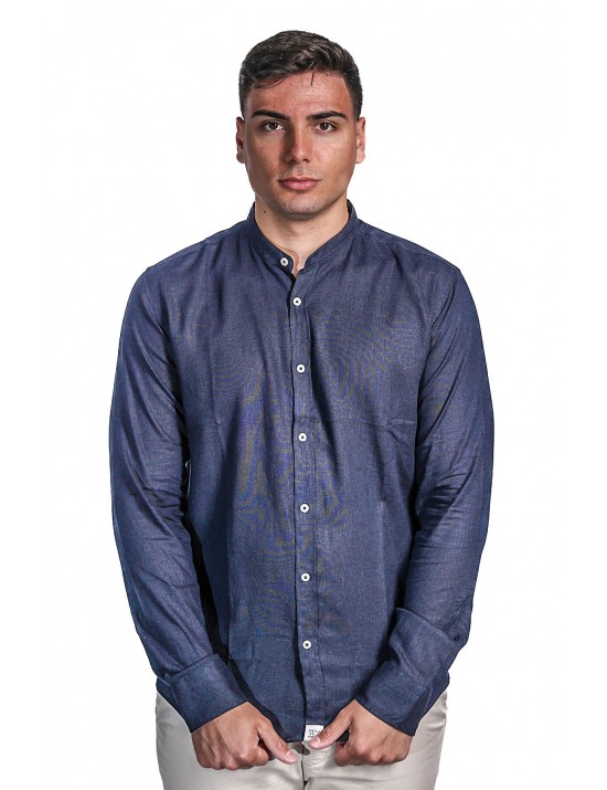 camicia in lino peuterey UOMO BLU 230 - GORDON LI - PEU5930 vista frontale
