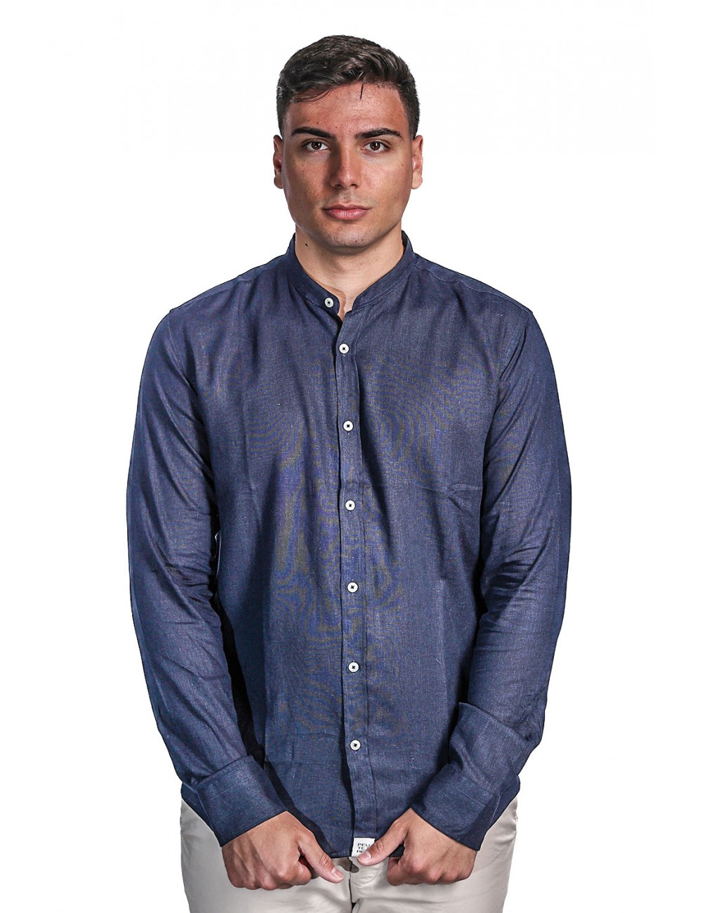 camicia in lino peuterey UOMO BLU 230 - GORDON LI - PEU5930 vista frontale