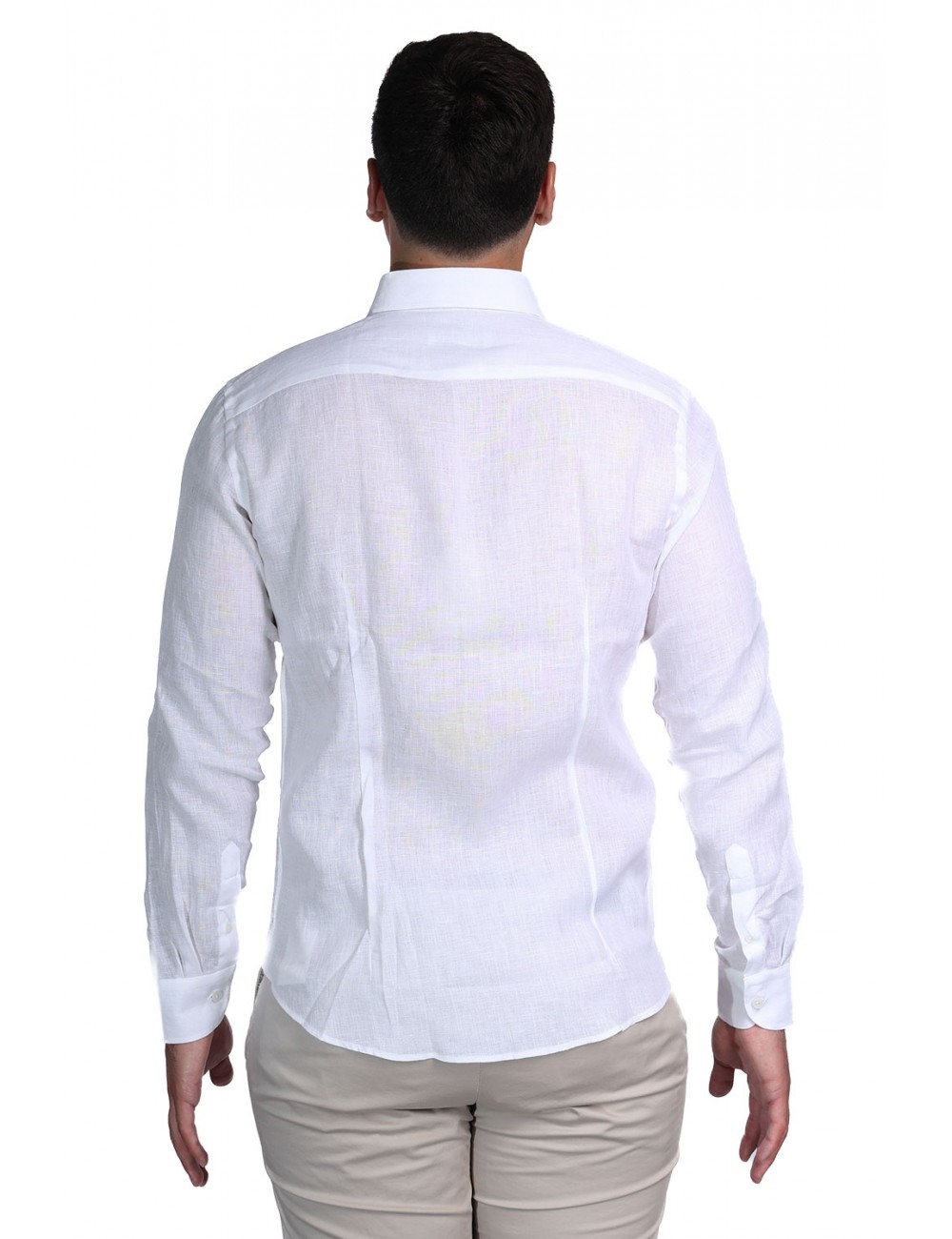 camicia in lino alessandro lamura UOMO BIANCA 1 - ADAM10 vista posteriore