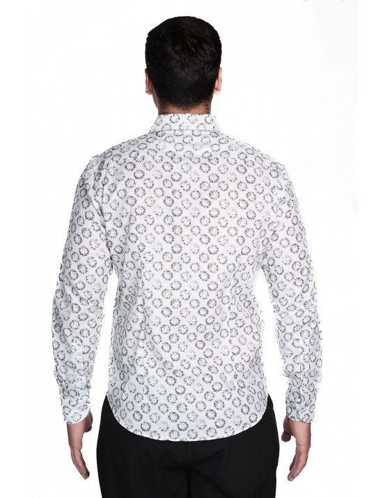 camicia in lino alessandro lamura UOMO PANNA 02 - TEXAS014 vista frontale