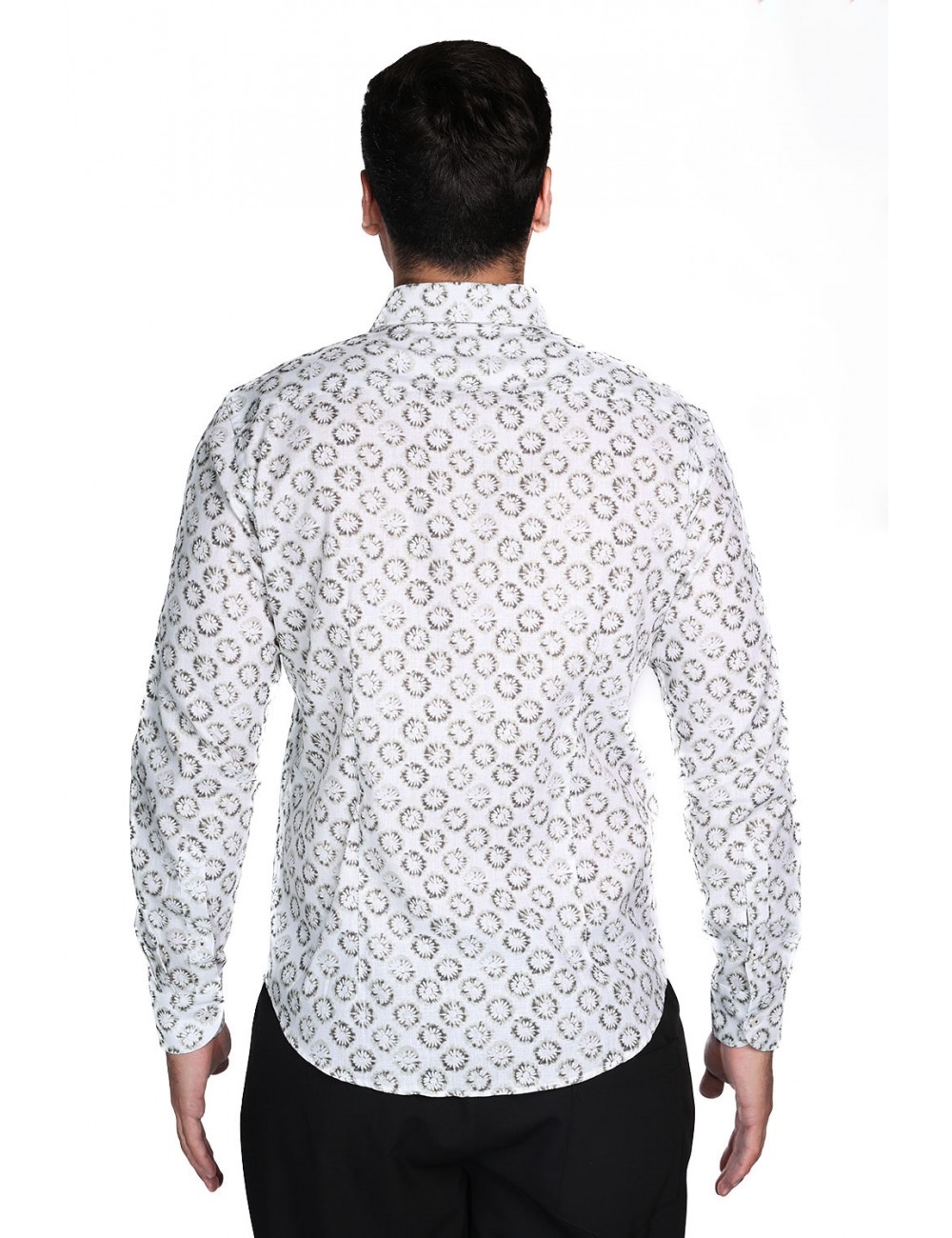 camicia in lino alessandro lamura UOMO PANNA 02 - TEXAS014 vista posteriore