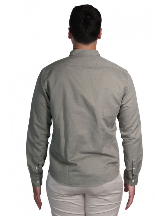 camicia in lino sun68 UOMO 84 VERDE SALVIA - S36107 vista frontale