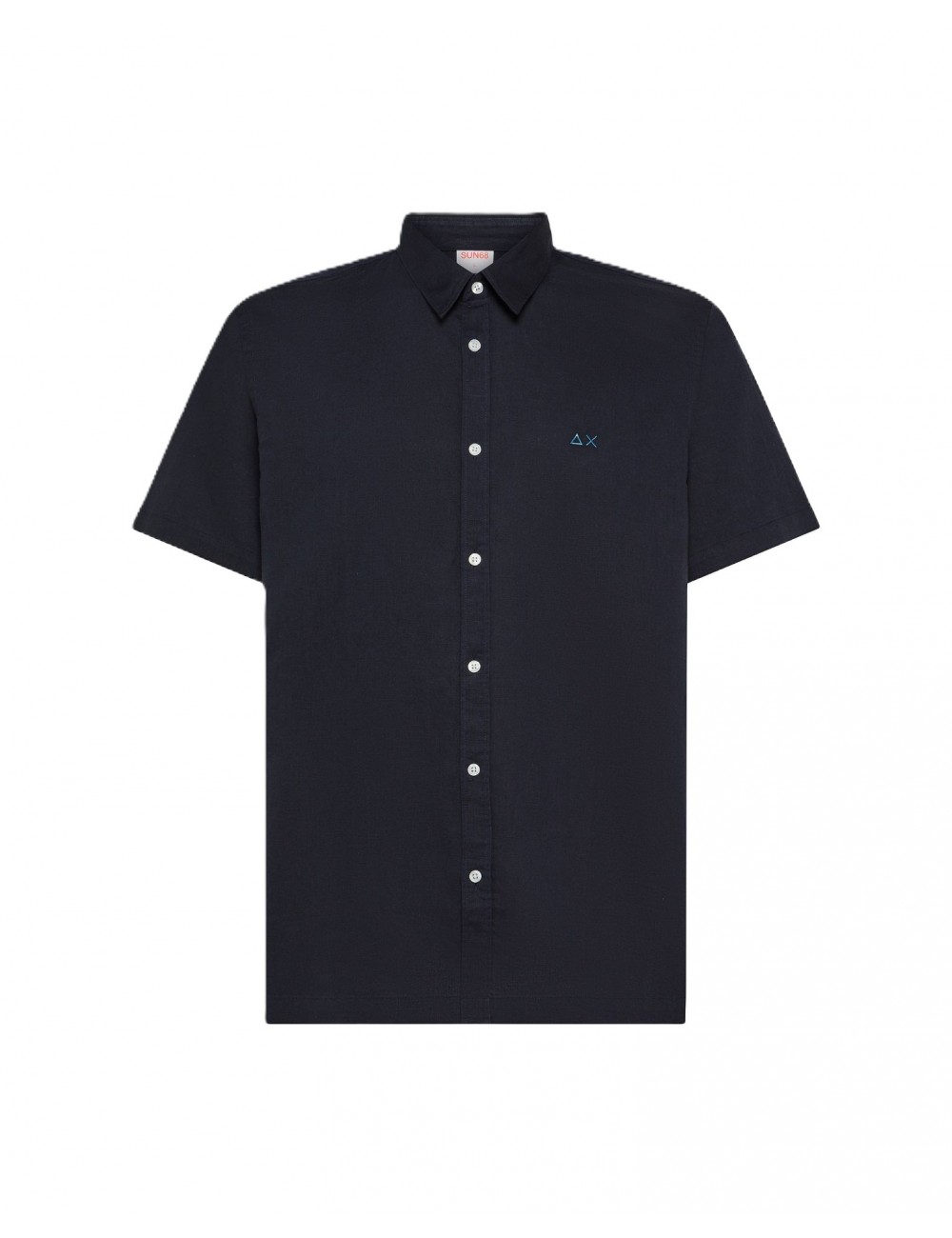 camicia in lino sun68 UOMO 07 NAVY BLUE - S36108 vista frontale
