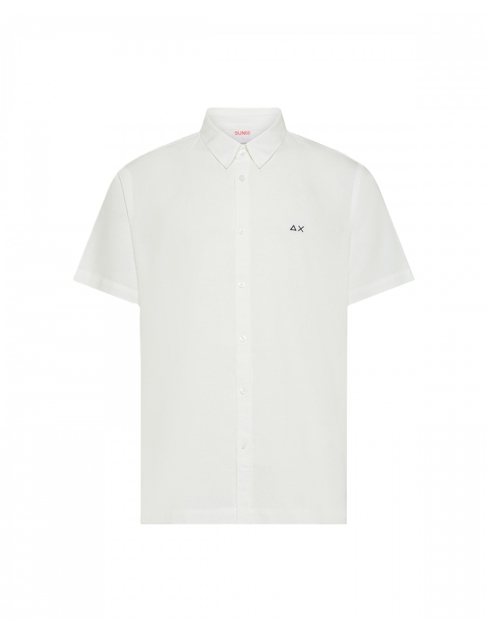 camicia in lino sun68 UOMO 01 BIANCA - S36108 vista frontale