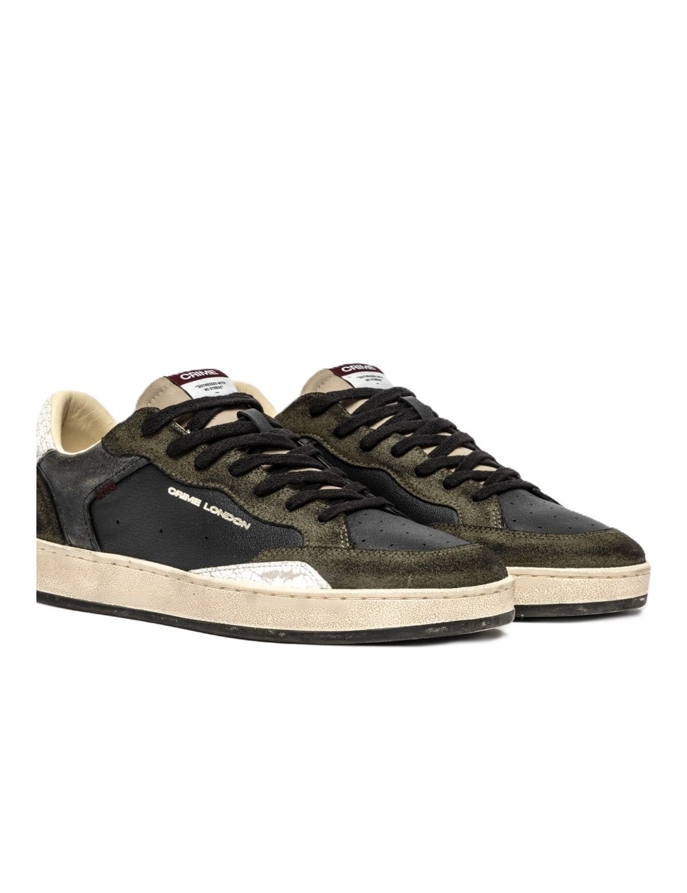 scarpe crime london UOMO NERE E VERDI - CHELSEA - 11204AA8.20 vista frontale 2