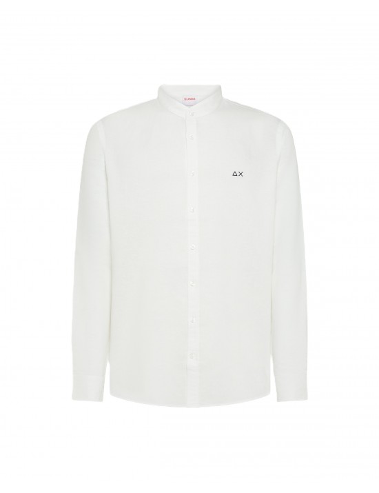 camicia in lino sun68 UOMO 01 BIANCA - S36107 vista frontale