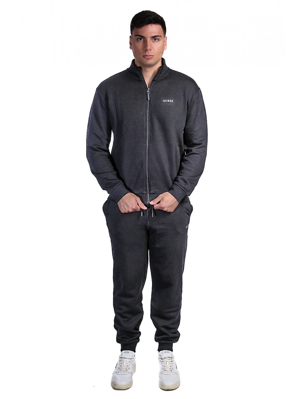 felpa guess UOMO NERA JBLK - Z6RQ16KAIJ1 vista completo frontale