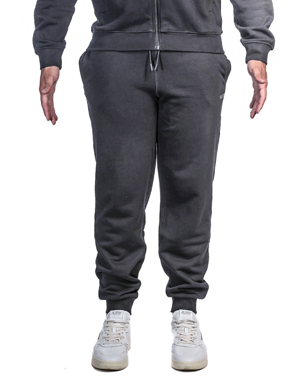 pantalone tuta guess UOMO NERO JBLK - Z6RB12KAIJ1 vista frontale