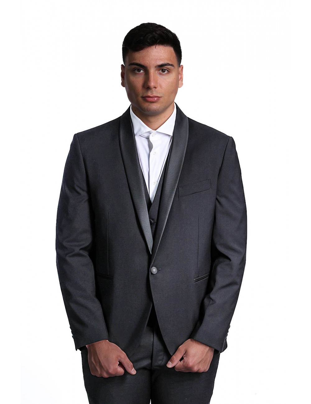 smoking bharnaba philosophy UOMO NERO - TEVERERASO - AB2123P vista giacca frontale