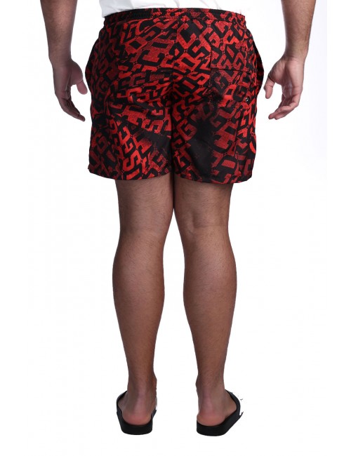 costume a pantaloncino gcds UOMO BLACK E RED - C1MEQS250T075-999R vista posteriore