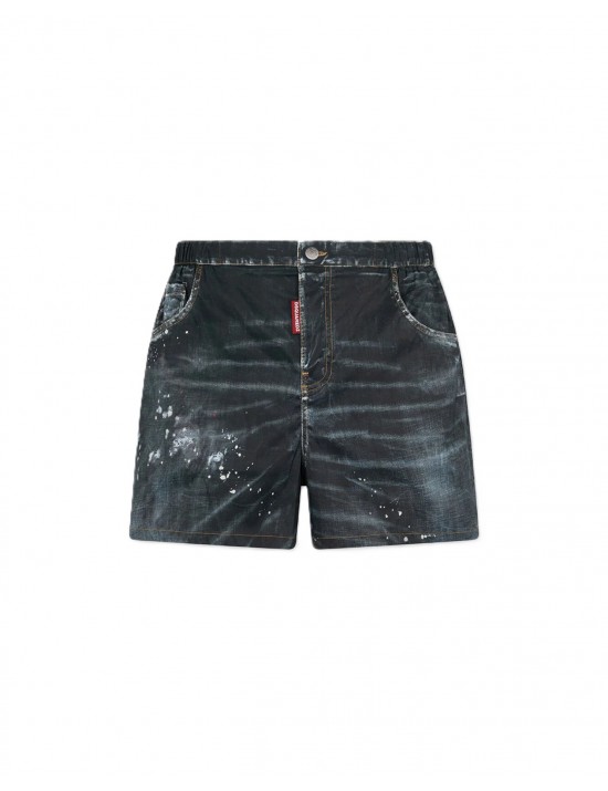 costume a pantaloncino dsquared2 UOMO NERO 001 - D7B626690 vista frontale