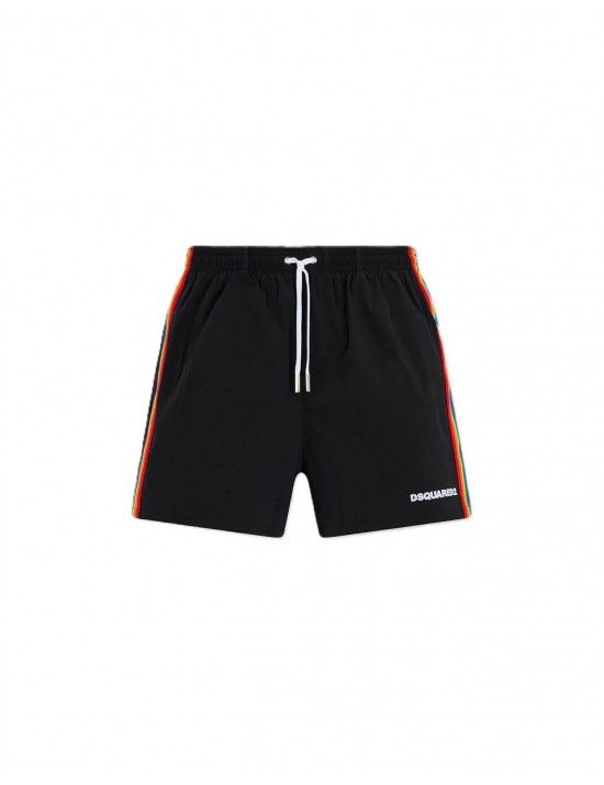 costume a pantaloncino dsquared2 UOMO NERO 001 - D7B626630 vista frontale