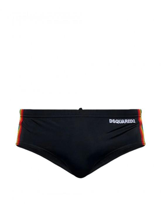 costume a slip dsquared2 UOMO NERO 001 - D7B456620 vista frontale