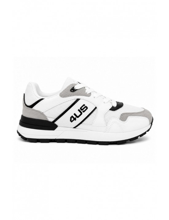 scarpe 4us cesare paciotti UOMO 10 WHITE E BLACK - SNOOZE vista laterale
