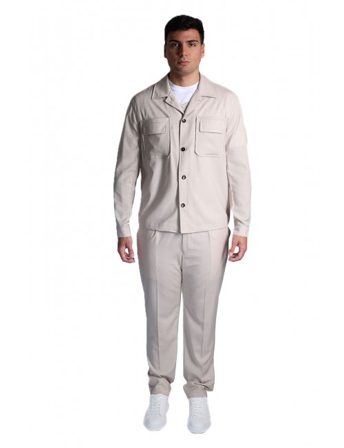 pantalone gazzarrini UOMO BEIGE - PSE774G vista completo frontale