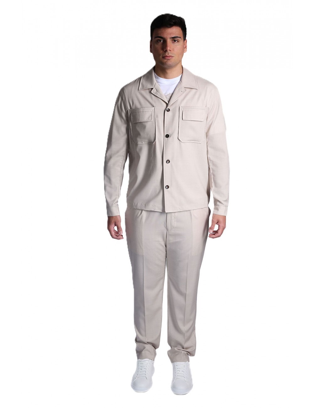 camicia gazzarrini UOMO BEIGE - GBE726G vista completo frontale