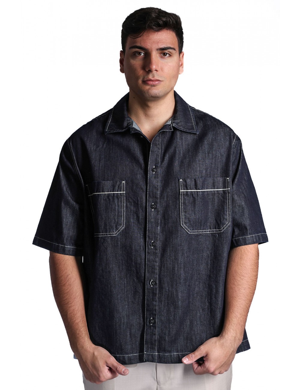 camicia gazzarrini UOMO BLU - CE347G vista frontale