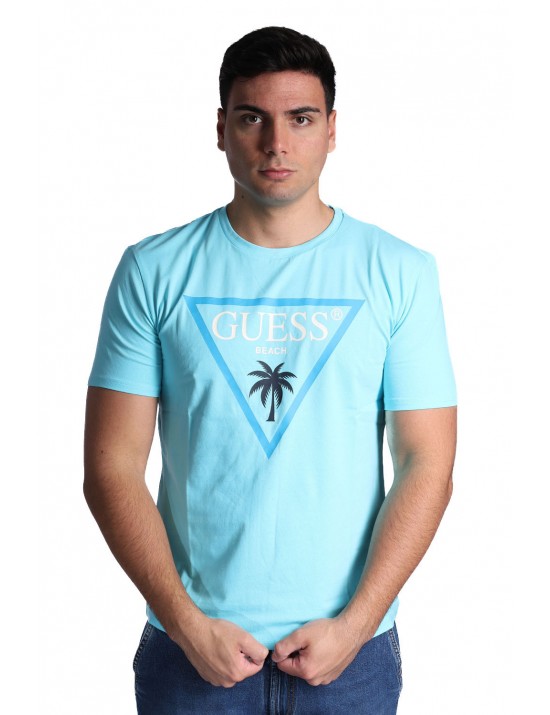 t-shirt guess UOMO AZZURRA A73B - F6GI09J1314 vista frontale
