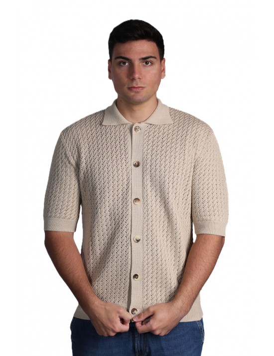 camicia masq UOMO BEIGE 130 - M5426-9023 vista frontale