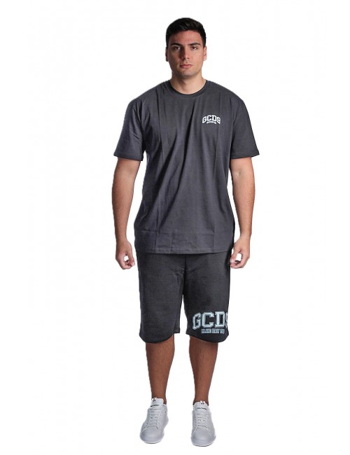 t-shirt gcds UOMO 999G BLACK E GREEN - C1MEQC041J104 vista completo frontale