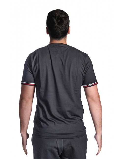 t-shirt gcds UOMO 999B BLACK/BLACK - C1MEQC036J101 vista frontale
