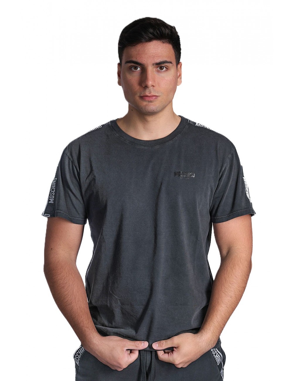 t-shirt moschino UOMO NERA 0555 - V1A0702 - 4437 vista frontale