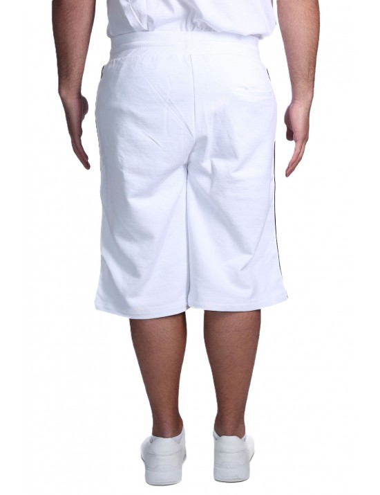 pantaloncino gcds UOMO 100B OPTIC WHITE E BLACK - C1MEQL214F004 vista frontale
