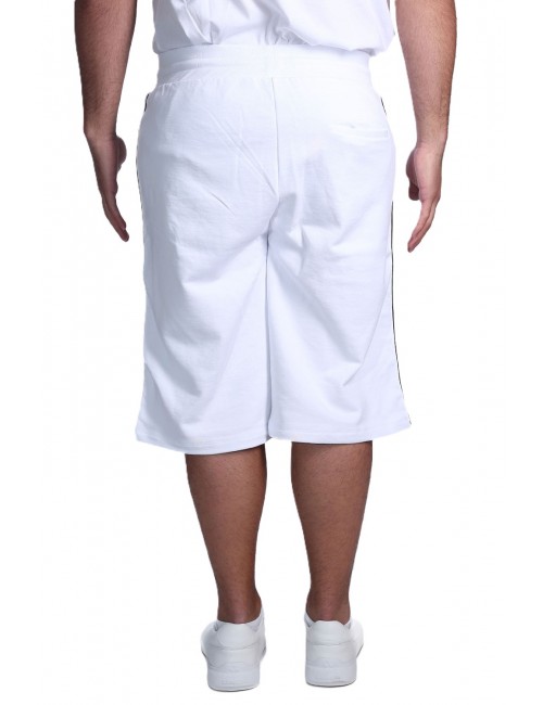 pantaloncino gcds UOMO 100B OPTIC WHITE E BLACK - C1MEQL214F004 vista posteriore