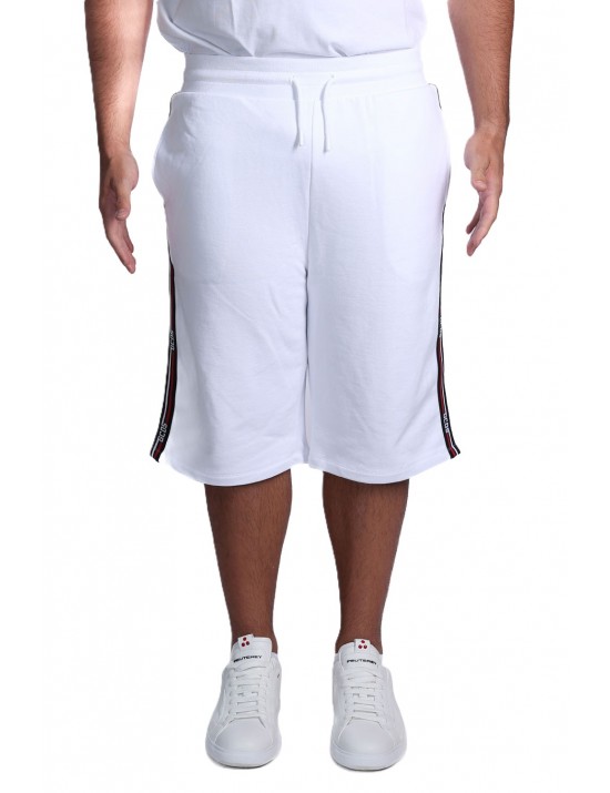 pantaloncino gcds UOMO 100B OPTIC WHITE E BLACK - C1MEQL214F004 vista frontale