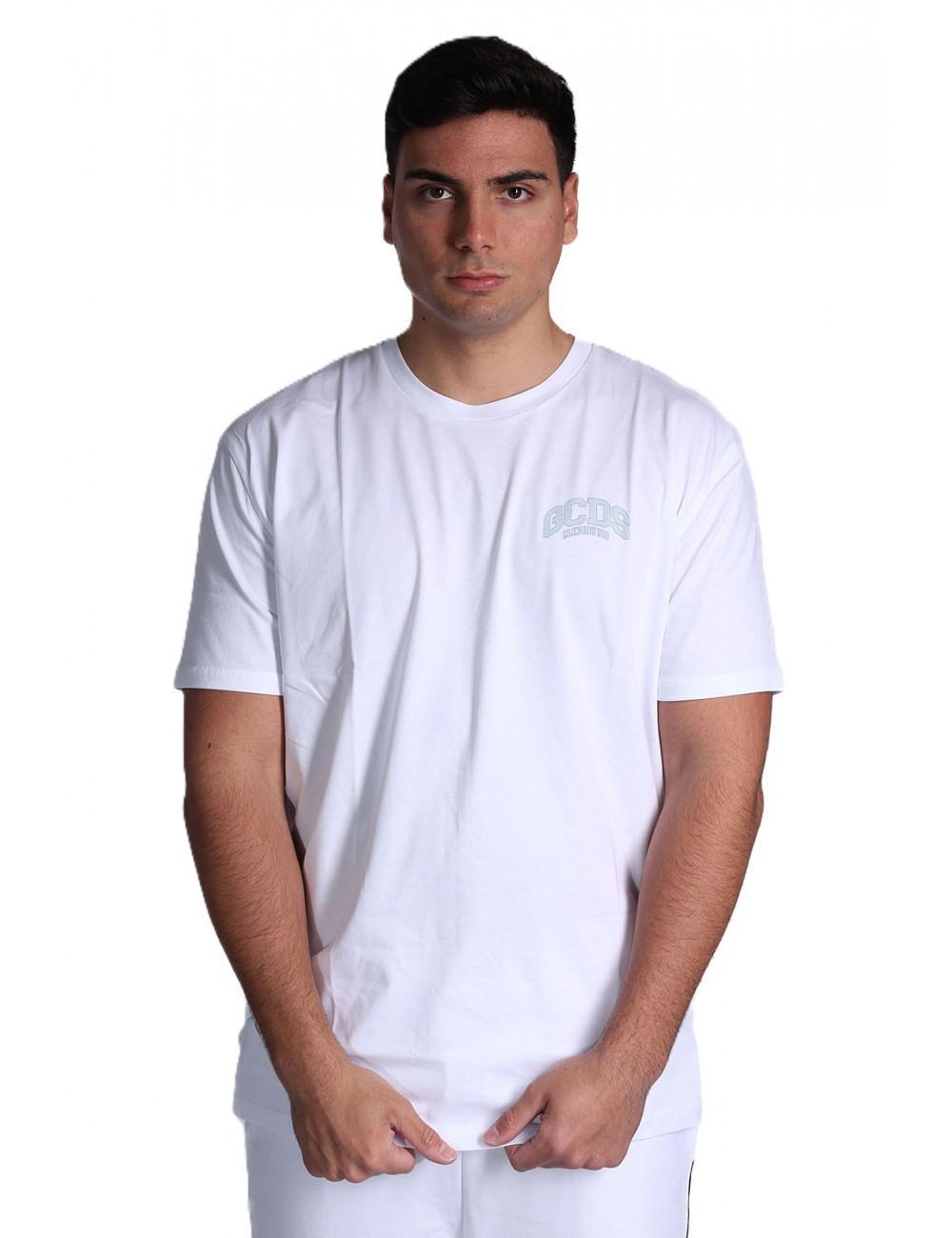 t-shirt gcd UOMO 100G OPTIC WHITE E GREEN - C1MEQC041J104 vista frontale
