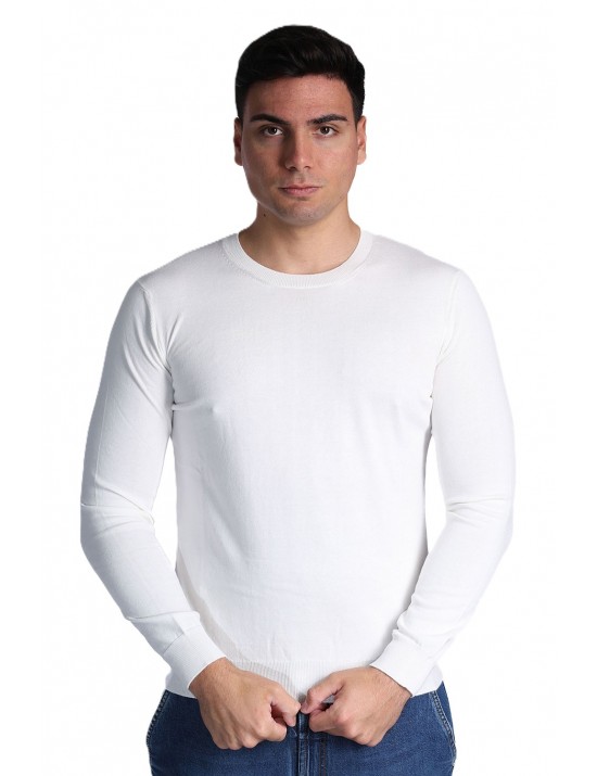 maglioncino masq UOMO BIANCO 125 - M5425-1000 vista frontale