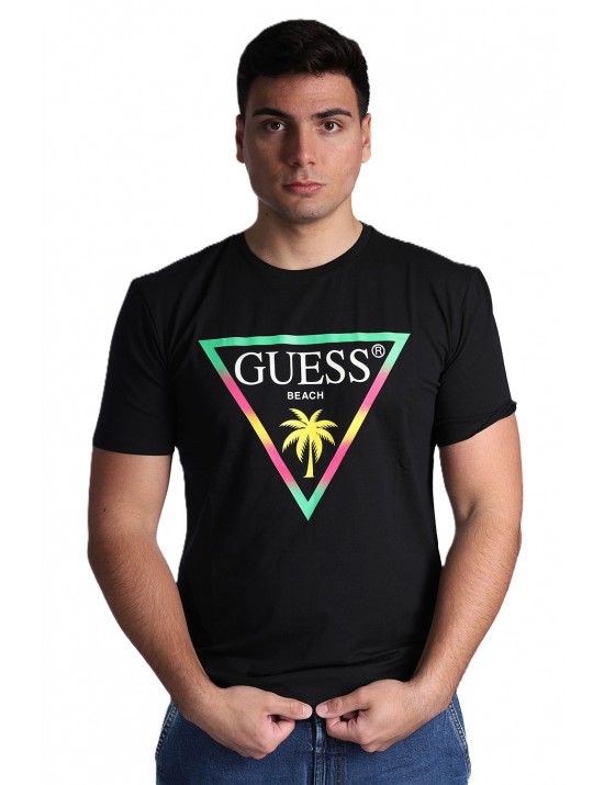 t-shirt guess UOMO NERA JBLK - F6GI09J1314 vista frontale