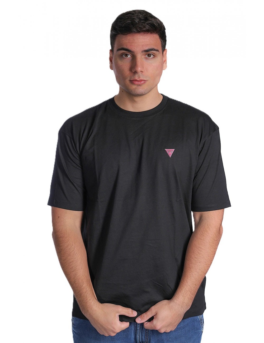 t-shirt guess UOMO NERA JBLK - F6GI11K8HM4 vista frontale
