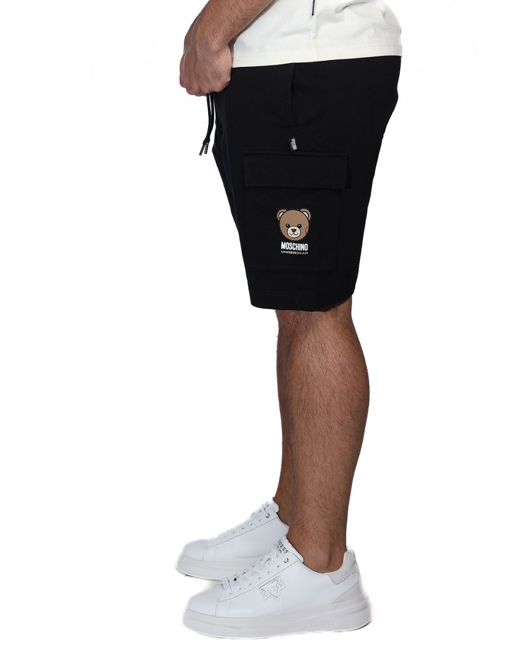 pantaloncino moschino UOMO NERO 0555 - V1A6802 - 4409 vista laterale