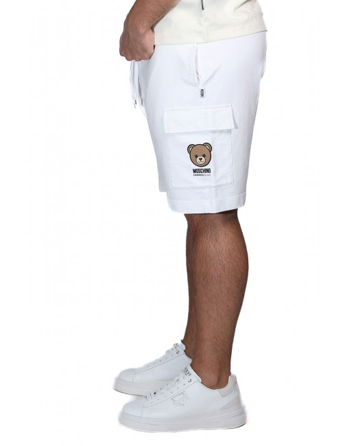 pantaloncino moschino UOMO BIANCO 0001 - V1A6802 - 4409 vista laterale