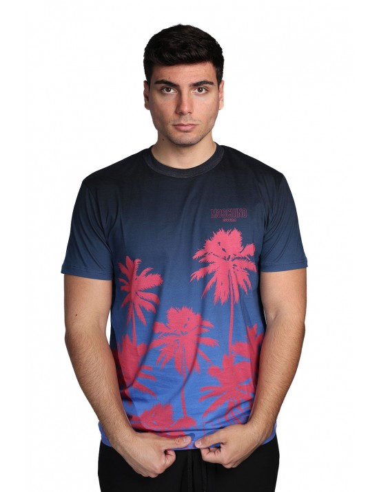 t-shirt moschino UOMO BLU 1296 - V3A0703 - 9424 vista frontale