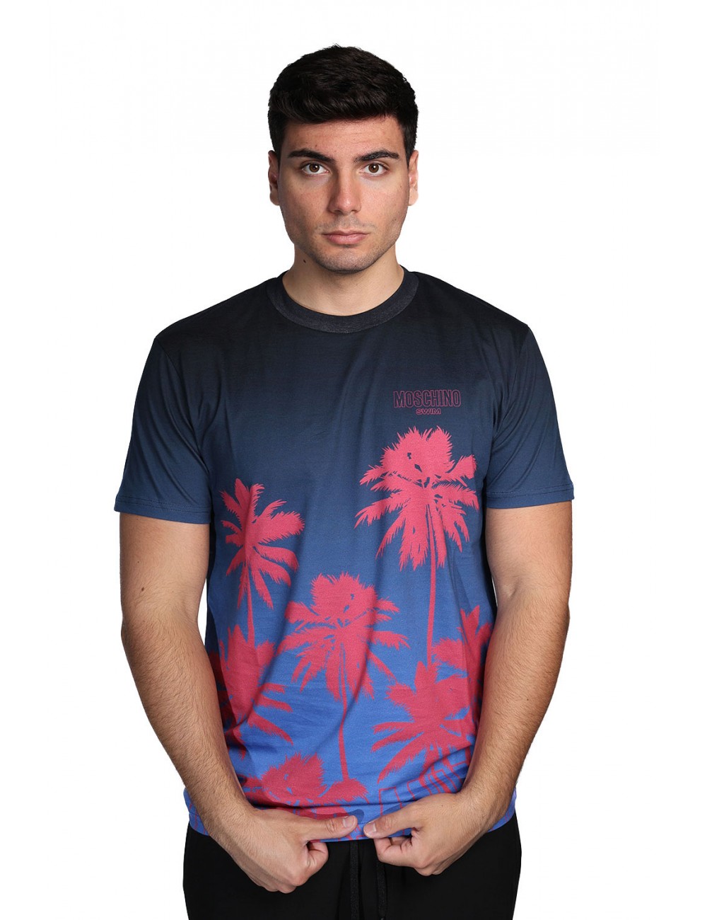t-shirt moschino UOMO BLU 1296 - V3A0703 - 9424 vista frontale