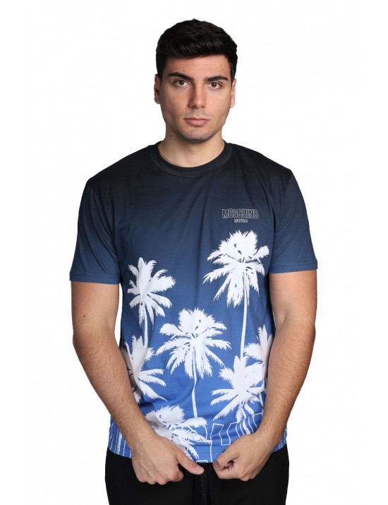 t-shirt moschino UOMO AZZURRA 1303 - V3A0703 - 9424 vista frontale
