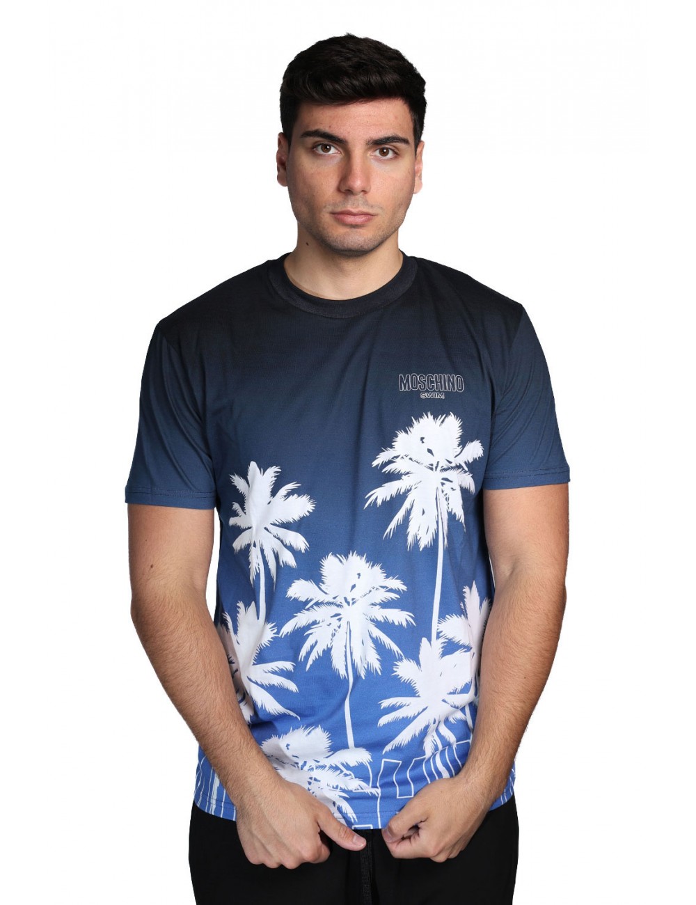 t-shirt moschino UOMO AZZURRA 1303 - V3A0703 - 9424 vista frontale