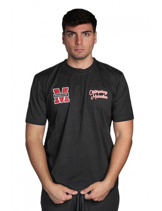 t-shirt maison 9 paris UOMO NERA - M9M2897 vista frontale