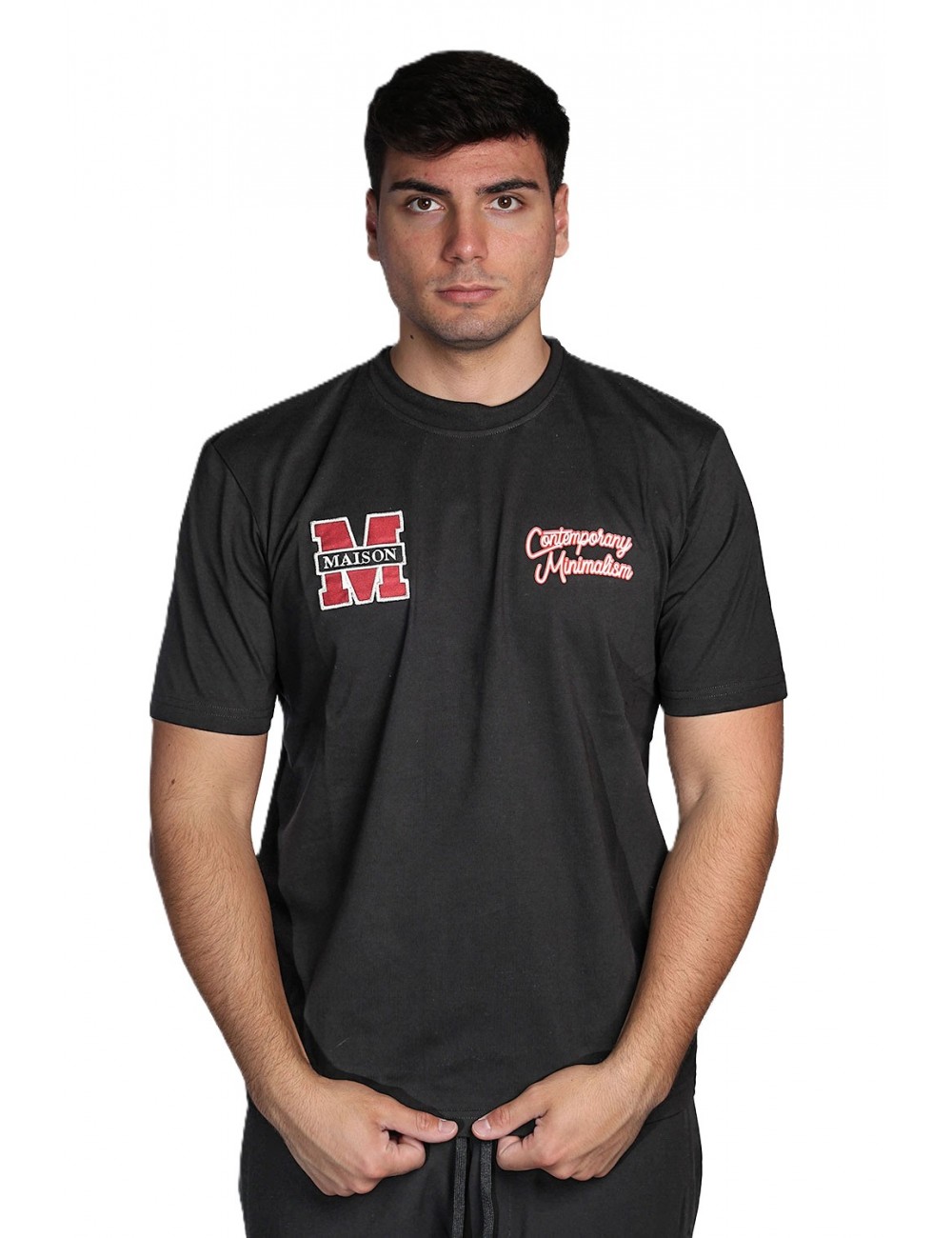 t-shirt maison 9 paris UOMO NERA - M9M2897 vista frontale