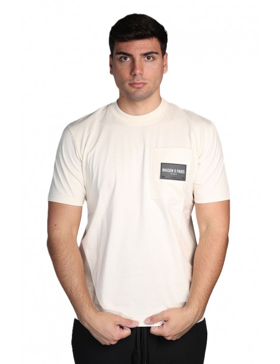 t-shirt maison 9 paris UOMO BEIGE ARTIC - M9M2920 vista frontale