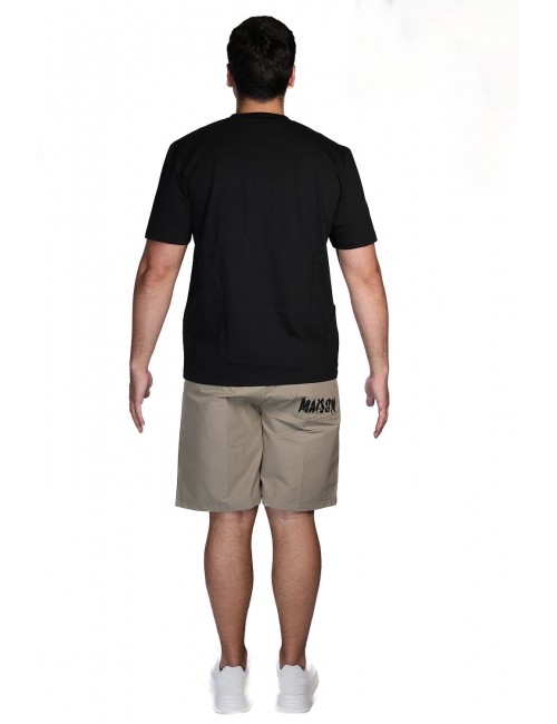 pantaloncino maison 9 paris UOMO BEIGE SCURO TERRA - M9S914 vista completo posteriore