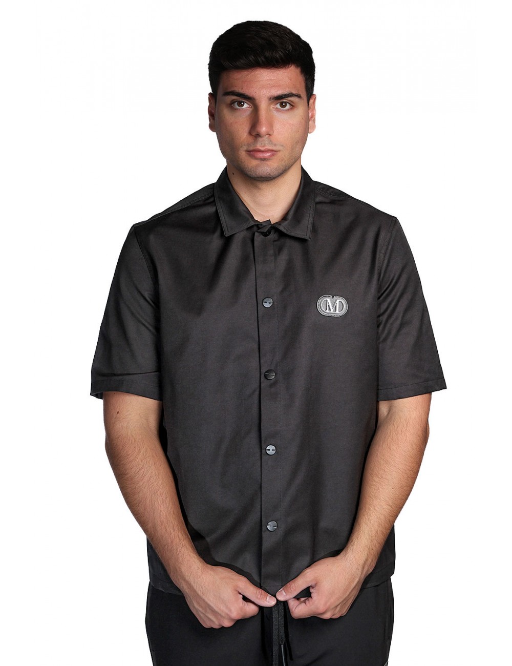 camicia maison 9 paris UOMO NERA - M9CM497 vista frontale