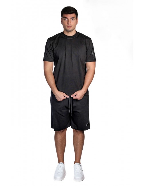 pantaloncino maison 9 paris UOMO NERO - M9S887 vista completo frontale